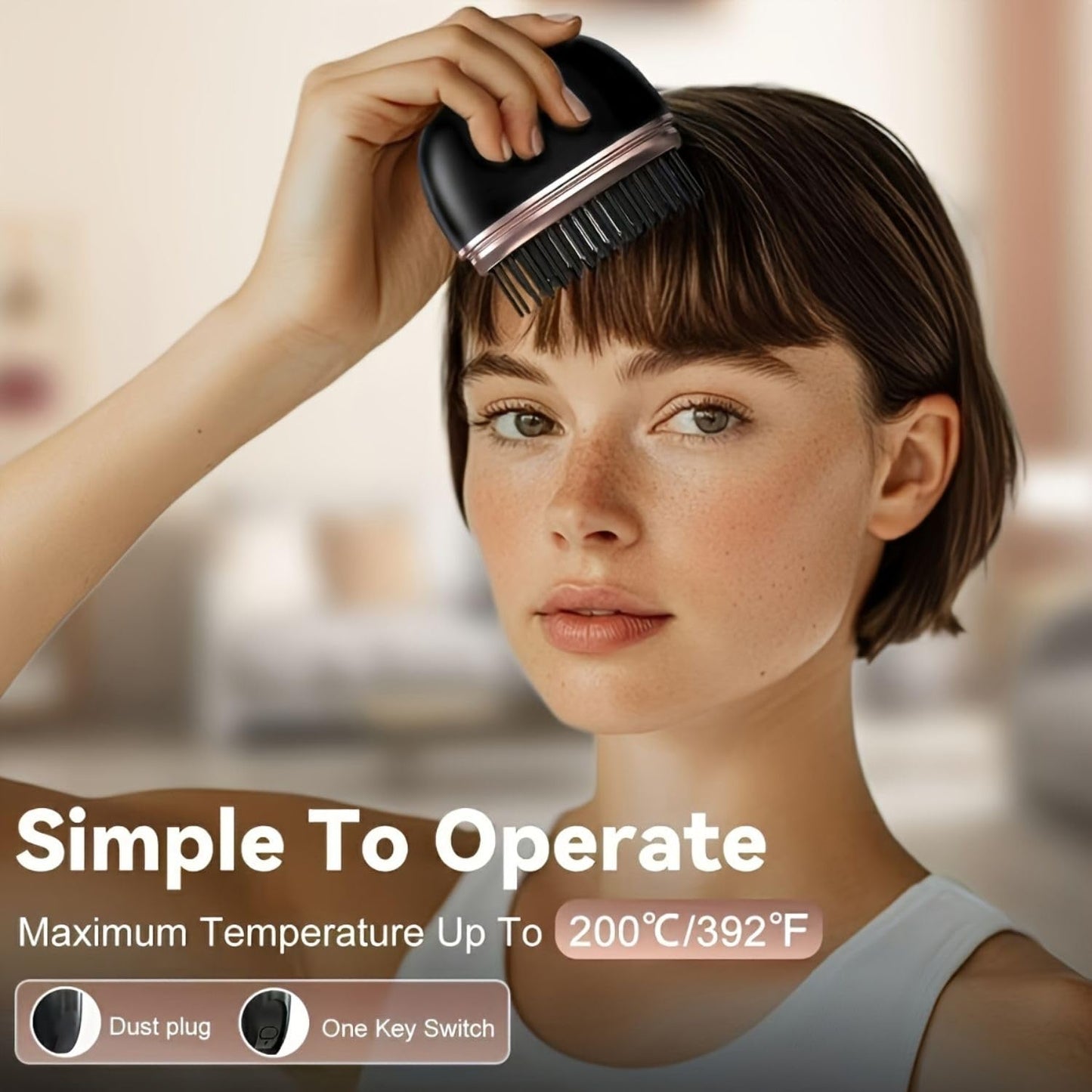 Wireless Portable Straight Hair Comb