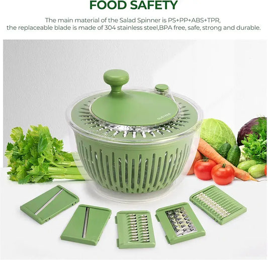 Multifunctional Vegetable Salad Spinner & Cutter