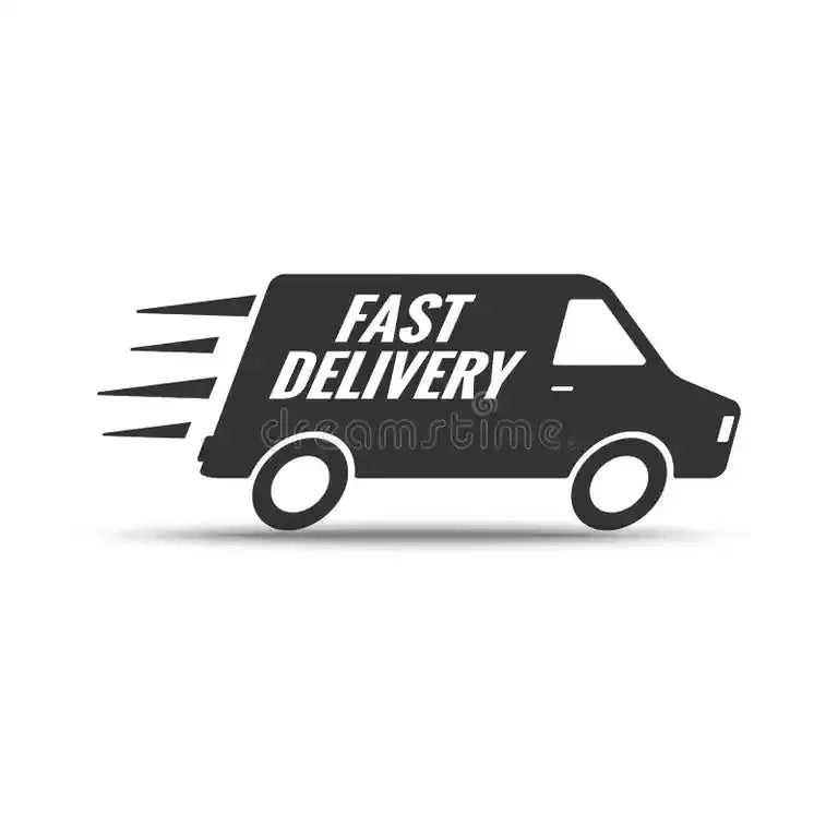 Fast delivery van icon with speed lines for quick shipping service