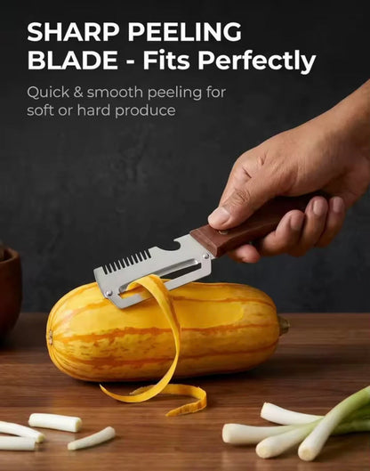 3-in-1 Serrated Peeling Knife Premium Vegetable Peeler